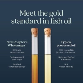 New Chapter Prenatal DHA - Wholemega for Moms Fish Oil Supplement with Omega-3 + Vitamin D3 for Prenatal & Postnatal Support - 180 ct Softgels 500 mg