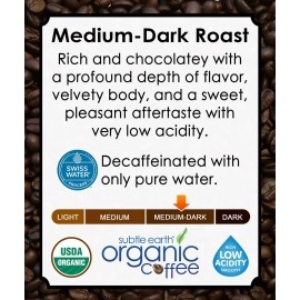 0.9kg Cafe Don Pablo Subtle Earth Organic Swiss Water Process Decaf - Medium-Dark Roast - Whole Bean Coffee USDA Certified Organic, 0.9kg