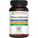 Pure Nutrition Ultra Calcium Citrate 1250mg Highly absorbable Calcium Supplement with Calcium Citrate Malate, Vitamin D, Zinc and Magnesium - 1 Tablet Daily (90 Veg Tabs) Non-GMO | Gluten-Free