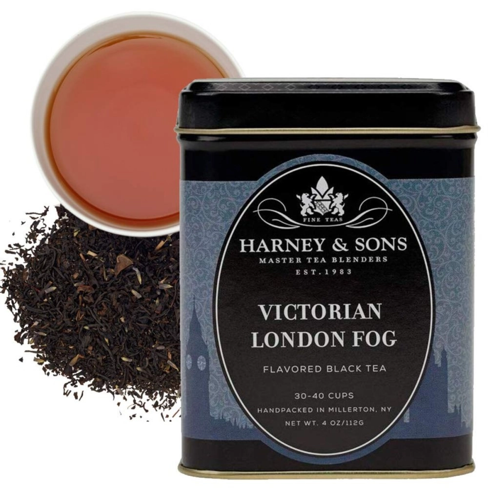 Harney & Sons Victorian London Fog, 4oz Loose Leaf Tea w/Bergamot, Lavender, and Vanilla, Hearty English Black Tea Blend
