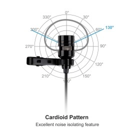 FIFINE TECHNOLOGY Lavalier Lapel Clip-on Cardioid Condenser Computer Mic Plug and Play USB Microphone with Sound Card (K053)