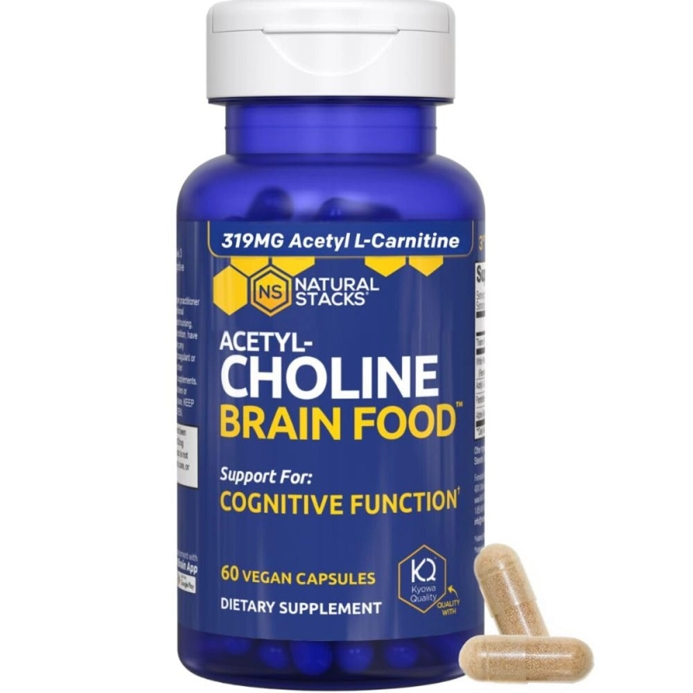 Natural Stacks: Acetylcholine Brain Food - Natural Brain Supplement - 30 Day Supply - Boosts Cognitive Function - Provides Better Mental Clarity - Helps Cut Through Brain Fog