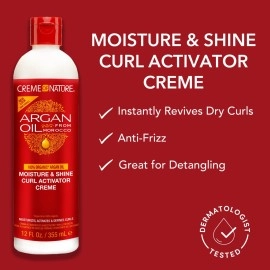 Creme of Nature with Argan Moisture & Shine Curl Activator Creme, 12 Ounce
