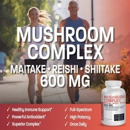 Bronson Triple Mushroom Complex - Maitake - Reishi - Shiitake - Powerful Antioxidant & Immune System Booster, 120 Capsules