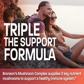Bronson Triple Mushroom Complex - Maitake - Reishi - Shiitake - Powerful Antioxidant & Immune System Booster, 120 Capsules
