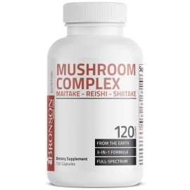 Bronson Triple Mushroom Complex - Maitake - Reishi - Shiitake - Powerful Antioxidant & Immune System Booster, 120 Capsules