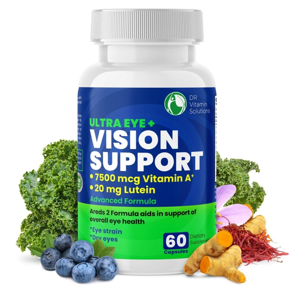 Vision Support Eye Vitamins for Macular Health | Eye Care Supplements with Lutein, Zinc, Vitamin A & Bilberry | Areds 2 Formula for Red & Dry Eyes, Sight Care & Macular Degeneration for Adults |60 Ct