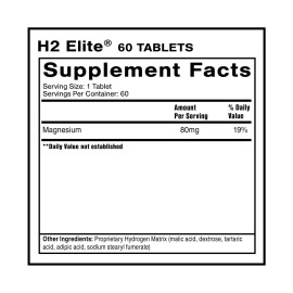 Quicksilver Scientific H2 Elite - Molecular Hydrogen for Energy + Metabolism Support, Water Tablets Perfect for Open Containers - Magnesium Malate Drink Additive (60 Molecular Hydrogen Tablets)