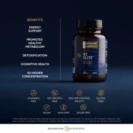 Quicksilver Scientific H2 Elite - Molecular Hydrogen for Energy + Metabolism Support, Water Tablets Perfect for Open Containers - Magnesium Malate Drink Additive (60 Molecular Hydrogen Tablets)