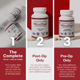 HealFast Surgery & Injury Recovery Supplement (Pre-Op): Quercetin, Probiotics Supplement | Wound Healing, Pain Relief, Liposuction, Tummy Tuck, and BBL Post Surgery Supplies