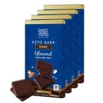 ChocZero\'s Keto Bark, Dark Chocolate Almonds with Sea Salt. Sugar Free, Low Carb. No Sugar, No Artificial Sweeteners, All Natural, Non-GMO (2 bags, 6 servings/each)