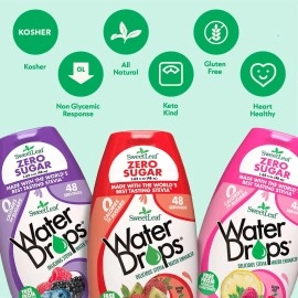 Sweet Drops SweetLeaf Stevia Water - Water Enhancer Variety Pack, Sugar Free Stevia Water Flavoring , Lemon Lime, Raspberry Lemonade, and 4 More Refreshing Flavors, 1.62 Oz Ea (Pack of 6)
