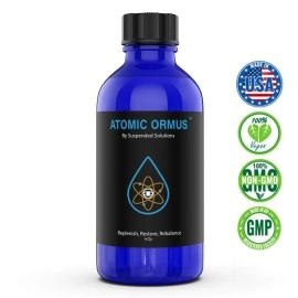 Suspended Solutions Liquid- Atomic ORMUS - 4oz - Monoatomic Gold Ormus - Memory AID, ENERGETICALLY Enhanced, REJUVENATING, Increased Energy, Stamina, Vitality - Gold, Platinum, Iridium