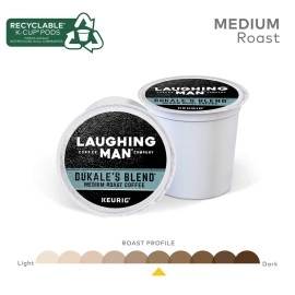 Laughing Man Dukale\'s Blend, Single-Serve Keurig K-Cup Pods, Medium Roast Coffee, 16 Count