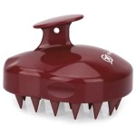 FREATECH Scalp Massage Shampoo Brush with Soft Silicone Bristles for Leather Care, Relax Head and Remove Dandruff, Relieve Stress and Promotes Dhevous Growth, Red