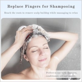 FREATECH Scalp Massage Shampoo Brush with Soft Silicone Bristles for Leather Care, Relax Head and Remove Dandruff, Relieve Stress and Promotes Dhevous Growth, Red