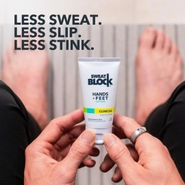 SweatBlock Antiperspirant Lotion for Hands & Feet - CLINICAL STRENGTH for Men & Women - Hyperhidrosis Aid to Stop Excessive Sweating - Reduces Foot Odor - Moisturizing w/Aloe - Travel Size 1.69 fl oz
