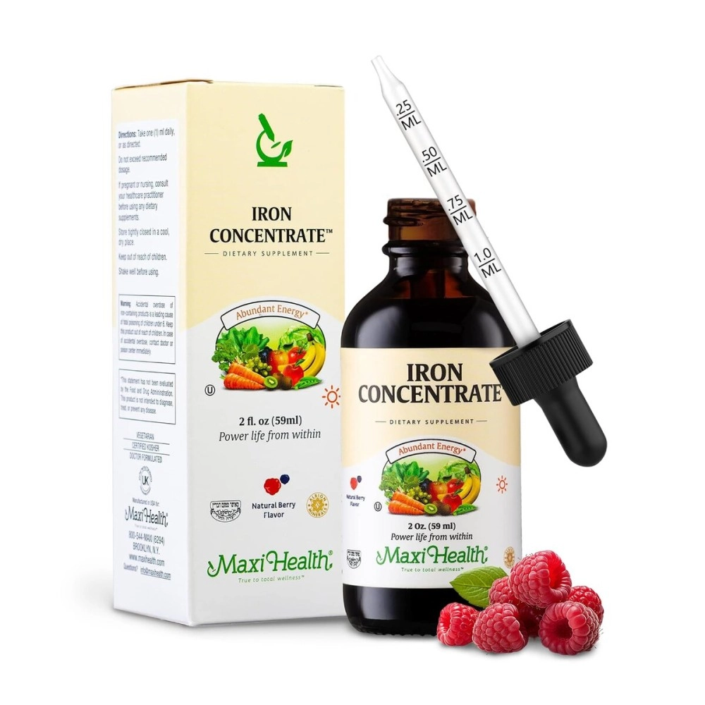 Liquid Iron Supplement for Women, Men and Kids - 15 mg Per ML Berry Flavored - High Potency - Easy to Mix for Immediate Absorption - Increase Energy and Blood Levels Without Nausea or Constipation