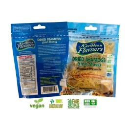 KARIBBEAN FLAVOURS Premium Irish Moss Superfood 2-Pack (2 x 3 Oz) | Wildcrafted | Non GMO | Organic | Vegan | Hand Picked | Sun Dried | Makes Perfect Gel