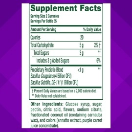 Vitafusion Probiotics Gummies for Men & Women, Raspberry, 70 Count