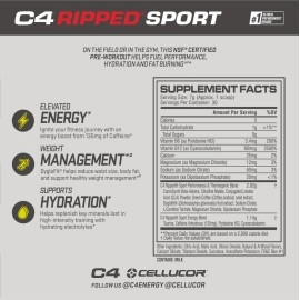 Cellucor C4 Ripped Sport Pre Workout Powder Arctic Snow Cone - NSF Certified for Sport + Sugar Free Preworkout Energy Supplement for Men & Women | 135mg Caffeine | 30 Servings