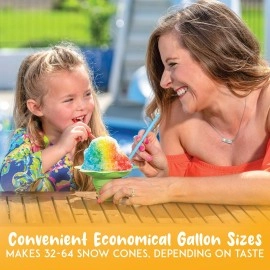 Hawaiian Shaved Ice Grape Syrup - Nut Soy Dairy Free - Flavor Fluffy & Crunchy Snow Cone Ice - Shelf Stable - Makes 64 Servings - 1 Gallon