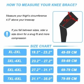 Nvorliy (5XL/6XL) - Plus Size Knee Brace 5XL 6XL Extra Large Open-Patella Stabiliser Breathable Neoprene Support For Arthritis, Acl, Running, Pain Relief, Meniscus Tear, Post-Surgery Recovery, Fit ...