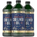 Carlyle Norwegian Cod Liver Oil | 16oz | Pack of 3 Bottles | Liquid Unflavored Fish Oil Supplement | Non-GMO, Gluten Free