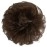 FESHFEN Bun Hairpiece Human Hair Wavy Chestnut Medium Hair Extension Natural Elastic Curly Hair Scrunchie Hairpieces for Women