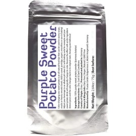 LattePowder Purple Sweet Potato Powder (Purple Yam, Ube) - 100% Natural - Delicious, Colour-changing Raw Sweet Potato Powder | Add To Cereal, Porridge, Yogurt, Smoothies | Net Weight: 75g