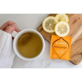 Pukka Herbs Organic Three Ginger Herbal Tea, 20 individually wrapped tea bags, 3 Count