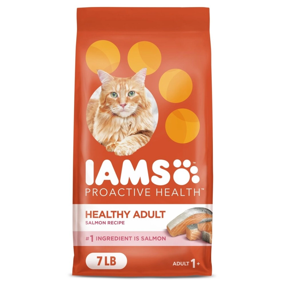 IAMS PROACTIVE HEALTH Adult Healthy Dry Cat Food with Salmon and Tuna, 7 lb. Bag