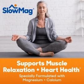 SlowMag Mg Muscle + Heart Magnesium Chloride with Calcium Supplement, 120 Count