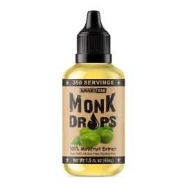 Smart138 Monk Drops - 100% Monkfruit Liquid Sweetener, Zero Glycemic, Zero Calories, Zero Sugar, No Added Water, Concentrated Monk Fruit (350 Servings, 1.5 Fl Oz)