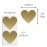 50 Pack, 3 Heart Scratch Off Stickers Labels - Gold