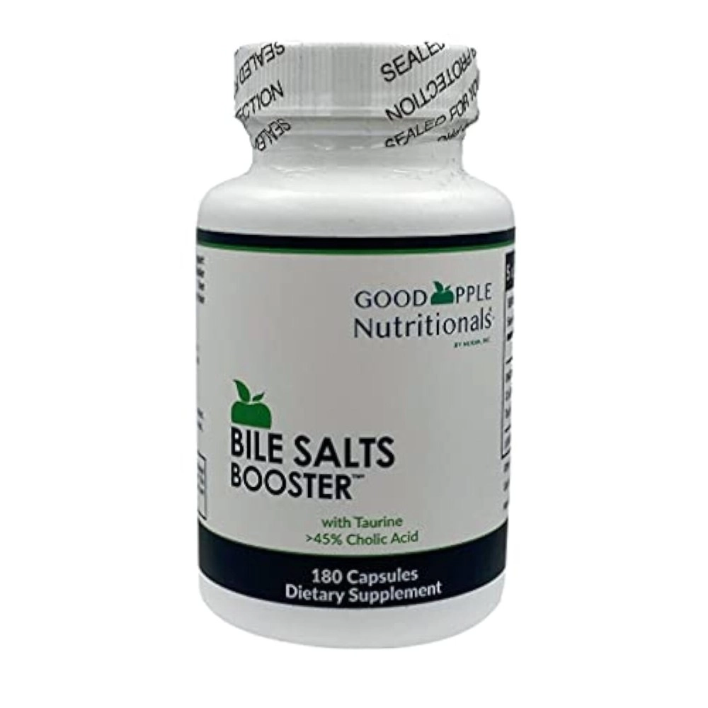 GOODAPPLE NUTRITIONALS Bile Salts Booster | Supports Gallbladder / No Gallbladder | Ox Bile & Taurine Gallbladder Supplement | Gas & Bloating | Digestive Aid especially fats | 180 Capsules - 110 mg