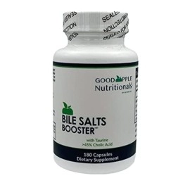 GOODAPPLE NUTRITIONALS Bile Salts Booster | Supports Gallbladder / No Gallbladder | Ox Bile & Taurine Gallbladder Supplement | Gas & Bloating | Digestive Aid especially fats | 180 Capsules - 110 mg