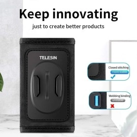 TELESIN compatible Backpack Shoulder Strap Mount for Camera, Adjustable Shoulder Pad & Strap Holder attached for GoPro Hero/Fusion/Session, Polaroid, Xiaomiyi, SJCAM,Osmo Action (Backpack Strap Mount)