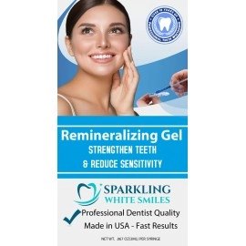 4 Syringes Remineralization Gel with 4 Custom Teeth Trays - Strengthens Teeth Enamel - Reduces Teeth Sensitivity - Remineralizes and Desensitizes Teeth - Great for After Teeth Whitening