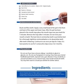 4 Syringes Remineralization Gel with 4 Custom Teeth Trays - Strengthens Teeth Enamel - Reduces Teeth Sensitivity - Remineralizes and Desensitizes Teeth - Great for After Teeth Whitening
