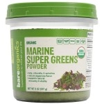 BareOrganics Marine Super Greens Powder | USDA Organic, Gluten-Free, Vegan, Non-GMO, BPA-Free | Kelp, Chlorella, Spirulina, 8oz