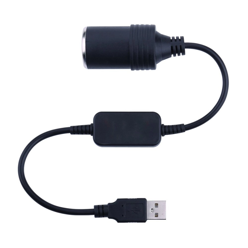 iGreely USB A Male to 12V Car Cigarette Lighter Socket Female Cable Converter 1Ft/30cm