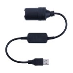 iGreely USB A Male to 12V Car Cigarette Lighter Socket Female Cable Converter 1Ft/30cm