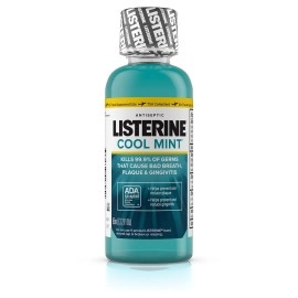 Somall Listerine Cool Mint Antiseptic Mouthwash for Bad Breath, Travel Size 3.2 oz - Pack of 6