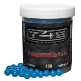 Umarex T4E Premium .43 Caliber Paintballs, Blue, 4..