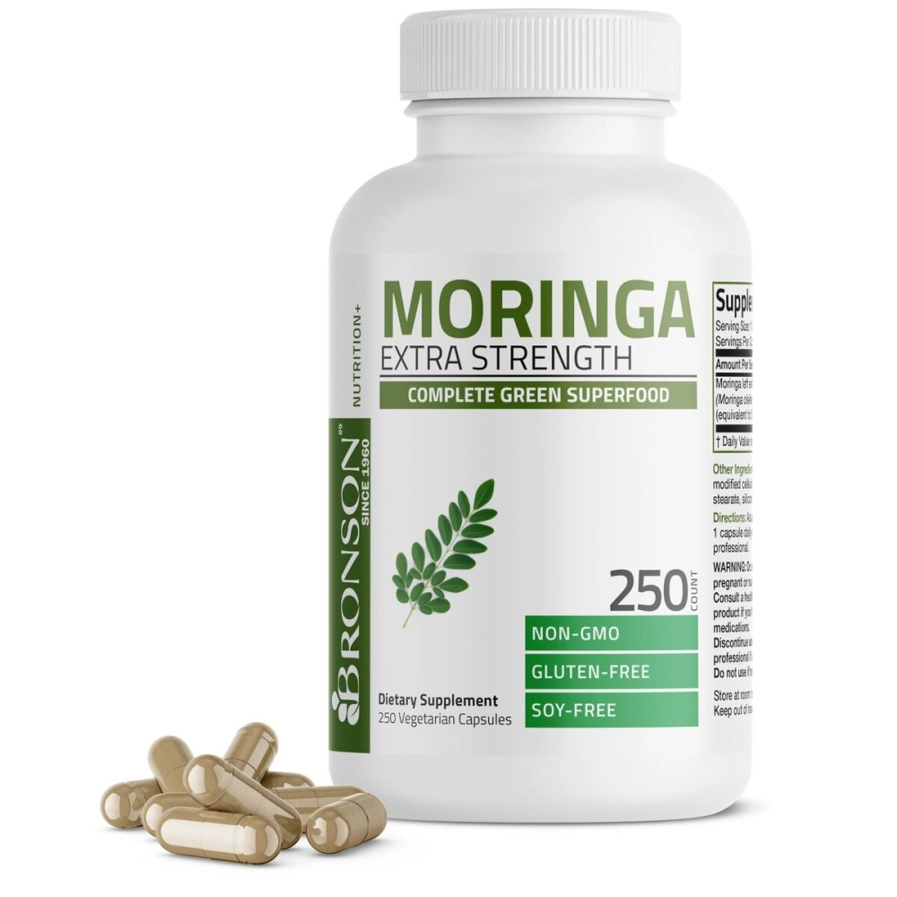 Bronson Moringa 5000 mg Extra High Potency Energizing Superfood Antioxidant, 250 Vegetarian Capsules