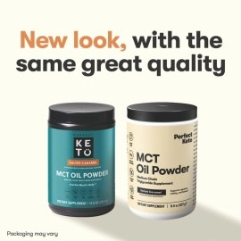 Perfect Keto MCT Oil Powder Ketosis Supplement (Medium Chain Triglycerides, Coconuts) (Salted Caramel)