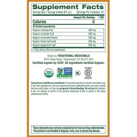 Traditional Medicinals Organic Gas Relief Chamomile Mint Herbal Tea, Relieves Gas & Bloating, (Pack of 3) - 48 Tea Bags Total