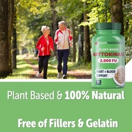 Yuve Nattokinase 2000 FU, Nattokinase Supplement for Cardiovascular Health Support - Natural Blood Thinner - Natokinase Enzyme from Natto Extract, Sugar-Free, Vitamin K Free - 60 Pills, Made in USA