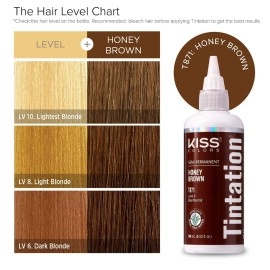 Kiss Tintation Semi-Permanent Hair Color Treatment 148 mL (5 US fl.oz) (Honey Brown)